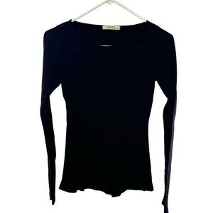 Prairie Underground Women’s Black Ruched Adrian Tee Top Sz XS